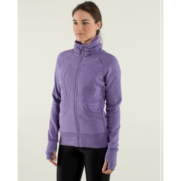 lululemon athletica Tops - Lululemon Calm & Cozy Jacket "Scuba Cuddle Up" Womens 6 Purple Sweatshirt